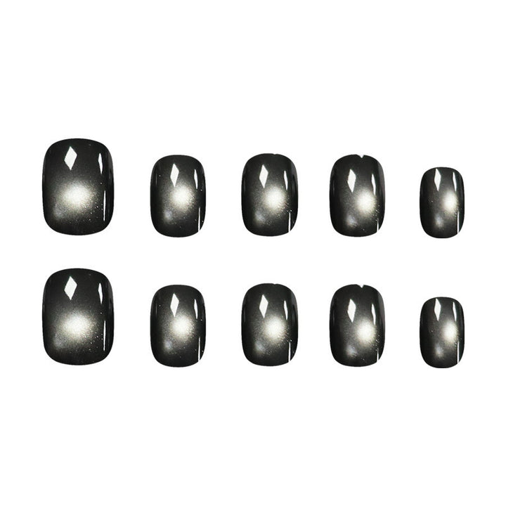 Black crystal glass bead cat-eye nail polish