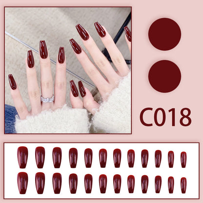 Pure red long-style sexy and alluring nail art