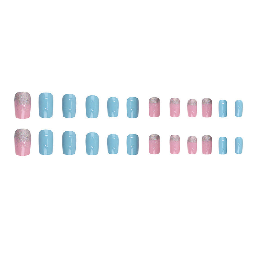 Shimmering powder, nude pink, gentle nail polish