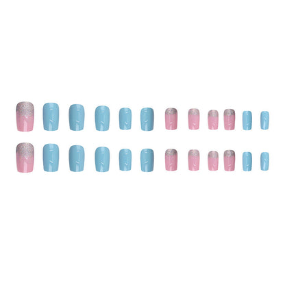 Shimmering powder, nude pink, gentle nail polish