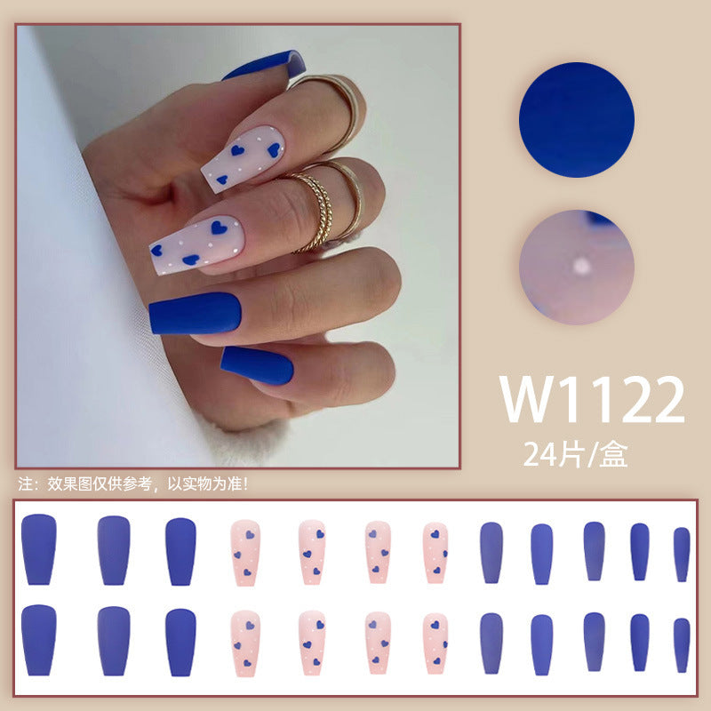 Blue heart nail polish in cool color palette