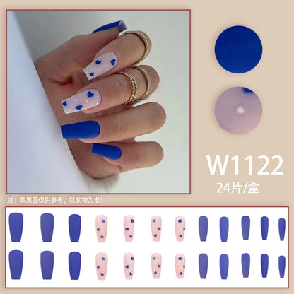 Blue heart nail polish in cool color palette