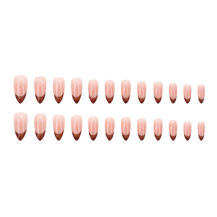 Red gloves with fashionable style almond-shaped nail polish