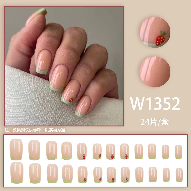 Strawberry sugar texture manicure