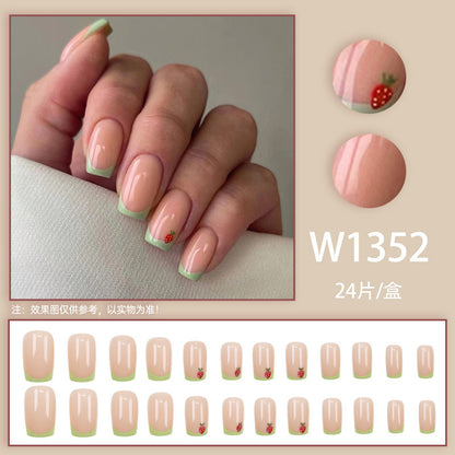 Strawberry sugar texture manicure