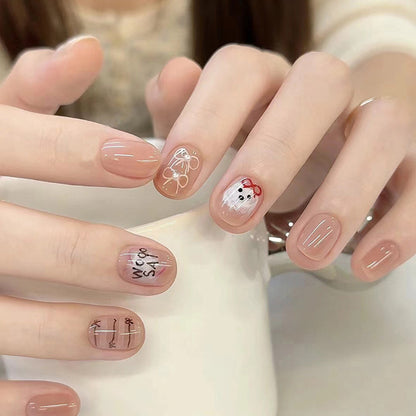 Simple cartoon pattern manicure