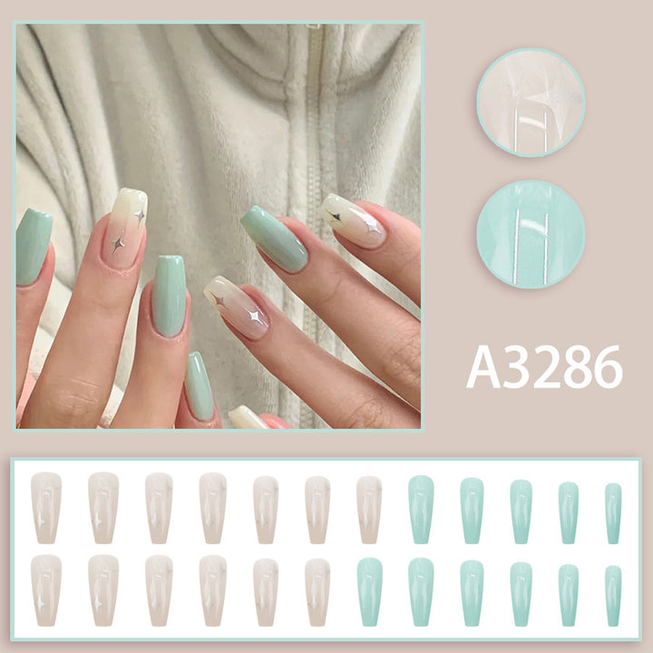 Peppermint green and mint green manicure