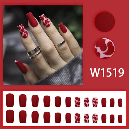 Hot girl cool style red heart accessory for nails