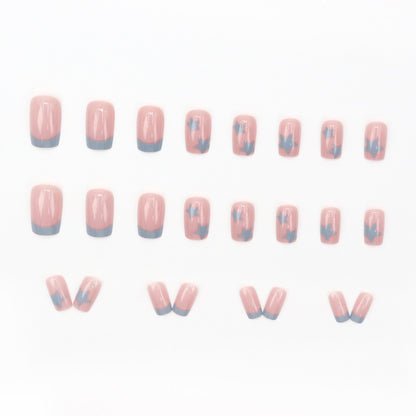 Young girl, pink stars, cute and beautiful nails