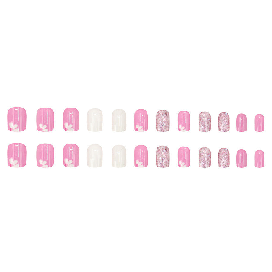 Cute pink and sweet nail decoration