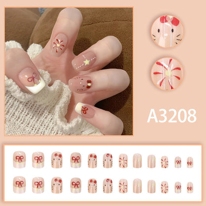 Cute cat, sweet and adorable gradient fireworks, unique nail art