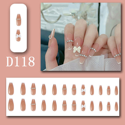 Flash-bright bow-shaped nail art