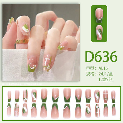 Ins-style graffiti pattern pearl flower nail art