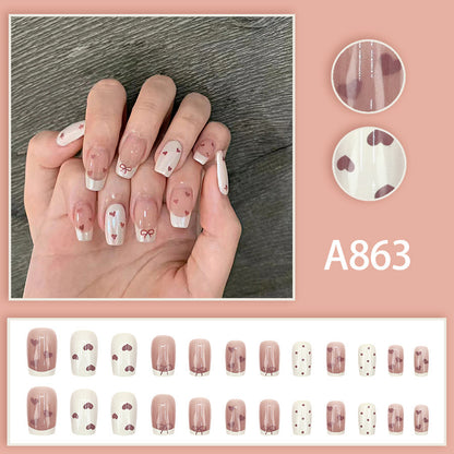 Love Heart Bow Personalized Nail Art