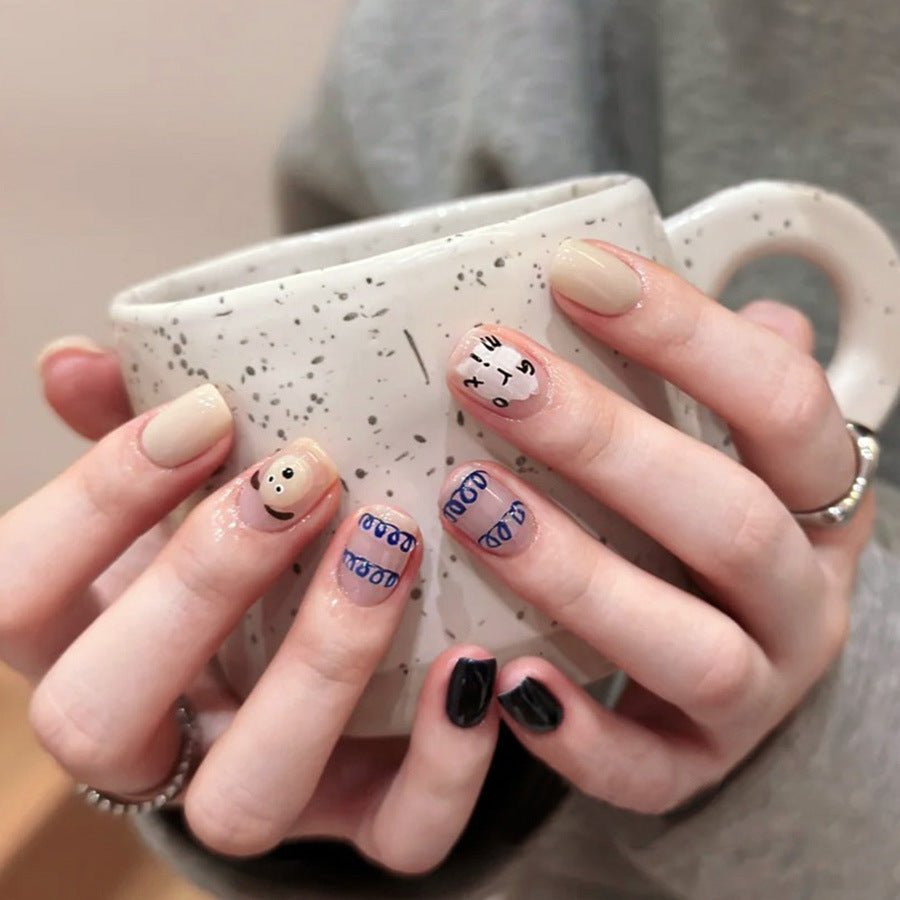Pretty white and cute puppy manicure