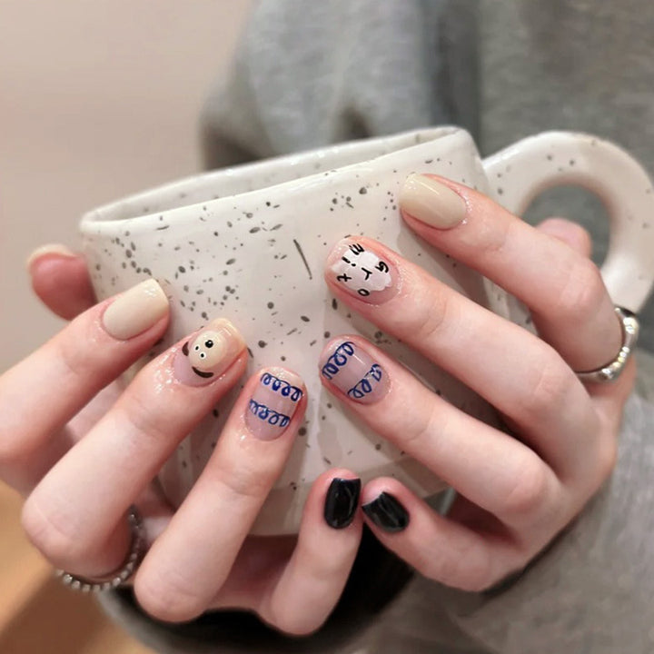 Pretty white and cute puppy manicure