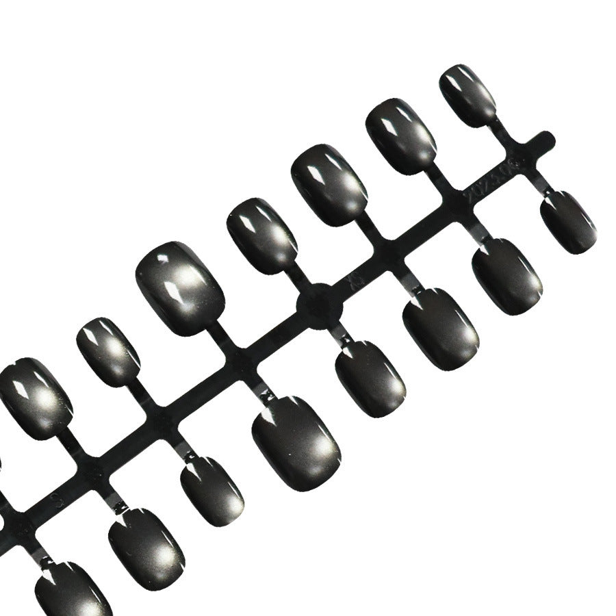 Black crystal glass bead cat-eye nail polish