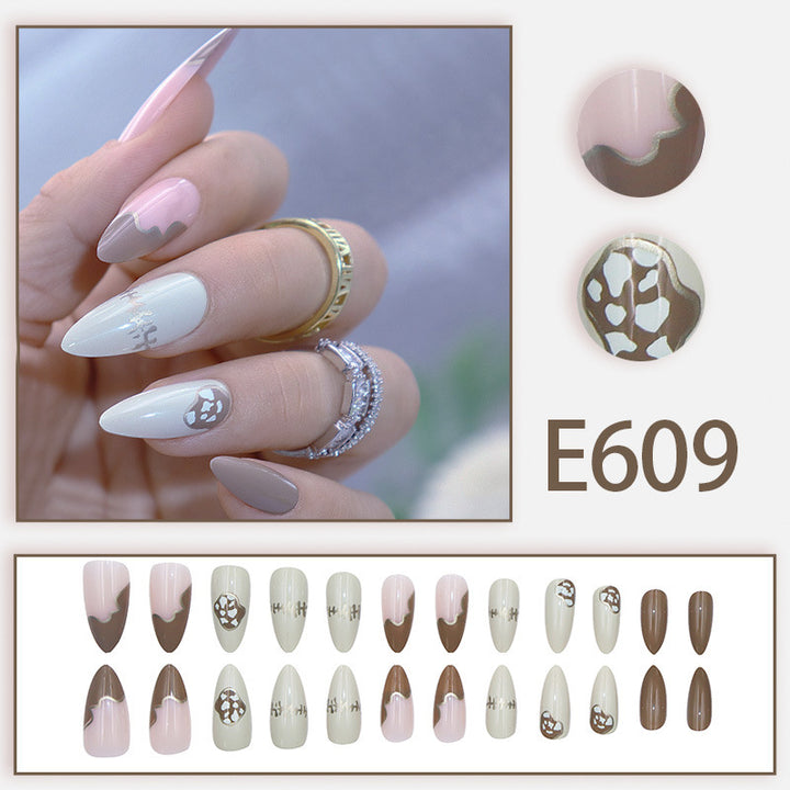 Ice Transparent Amber Coffee-Colored Graffiti Nail Art