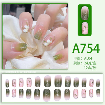 Green Camellia Nail Art