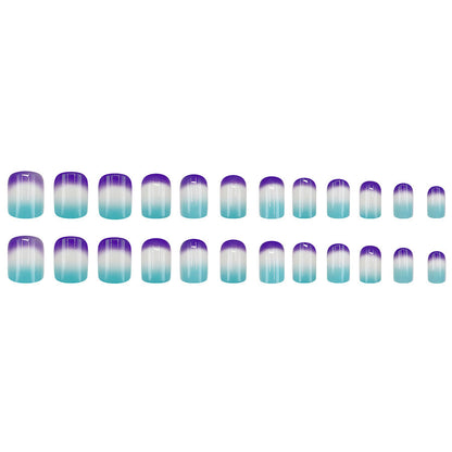 Fashion blue and purple gradient nail stickers - trendy nail art inspired by the "In Style" trend