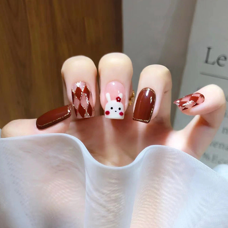 Cute cartoon rabbit patterned nail polish