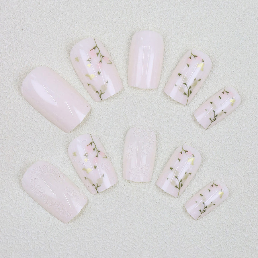 Ins-style elegant leaf-shaped high-end manicure