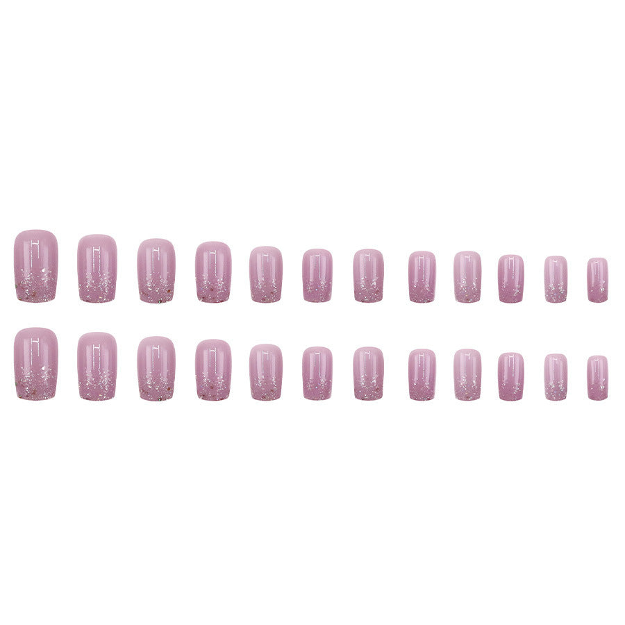 Shimmer powder sweet style manicure