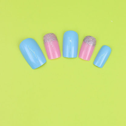 Shimmering powder, nude pink, gentle nail polish