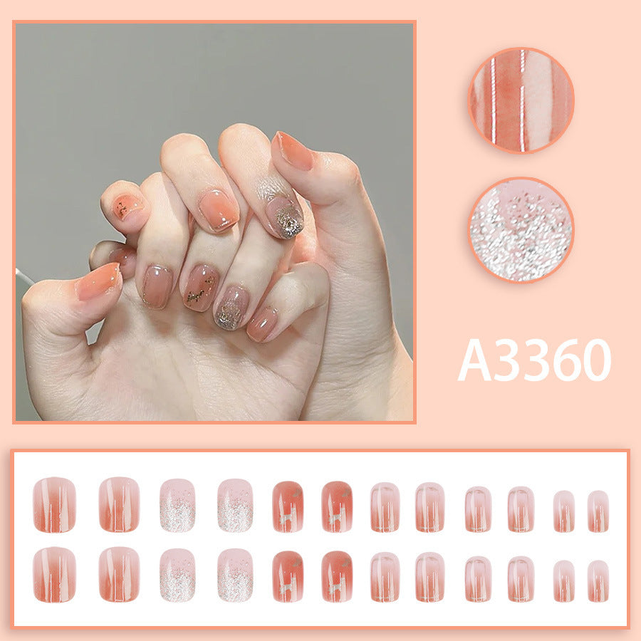 Soft pink little heart nail art