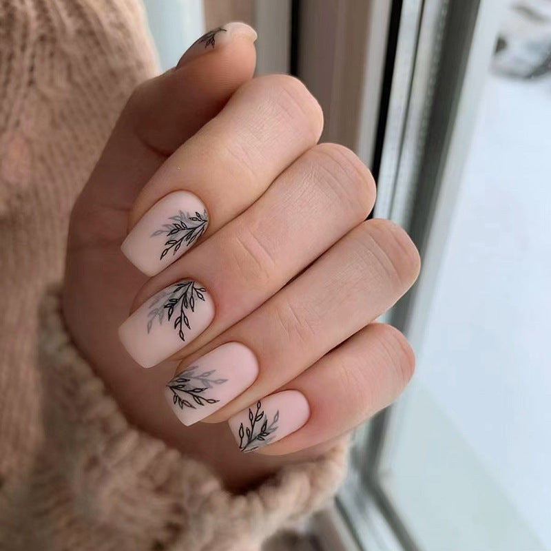 Vintage Leaf Nail Art