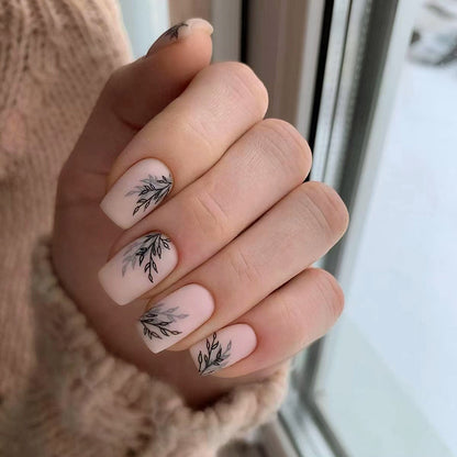 Vintage Leaf Nail Art