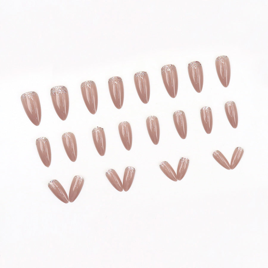 Teenage girl's glittery, sweet, pure color, simple and elegant IN style personalized nail art
