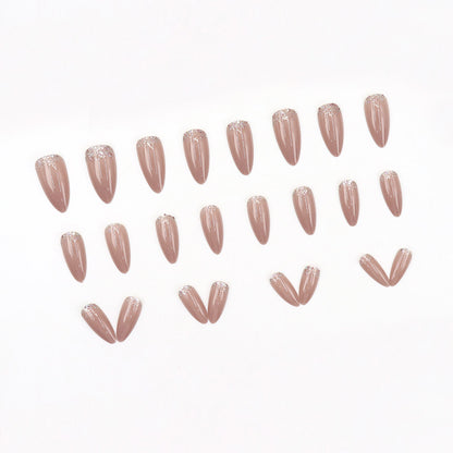 Teenage girl's glittery, sweet, pure color, simple and elegant IN style personalized nail art
