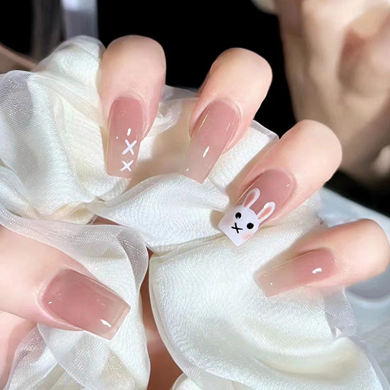 Cute cartoon rabbit long-style manicure