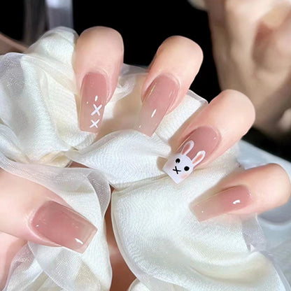 Cute cartoon rabbit long-style manicure
