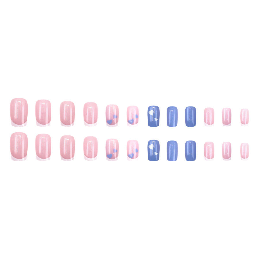 Simple pink heart nail art