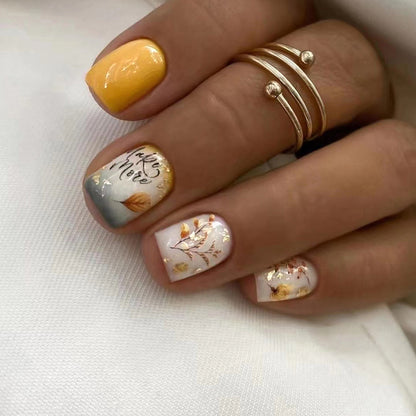 Romantic Leaf Retro Gentle and Unique Nail Art