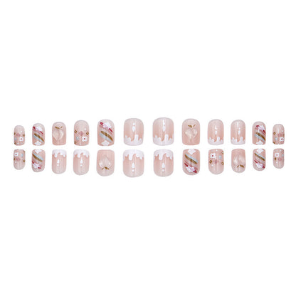 Rainbow Clustered Peony Nail Art
