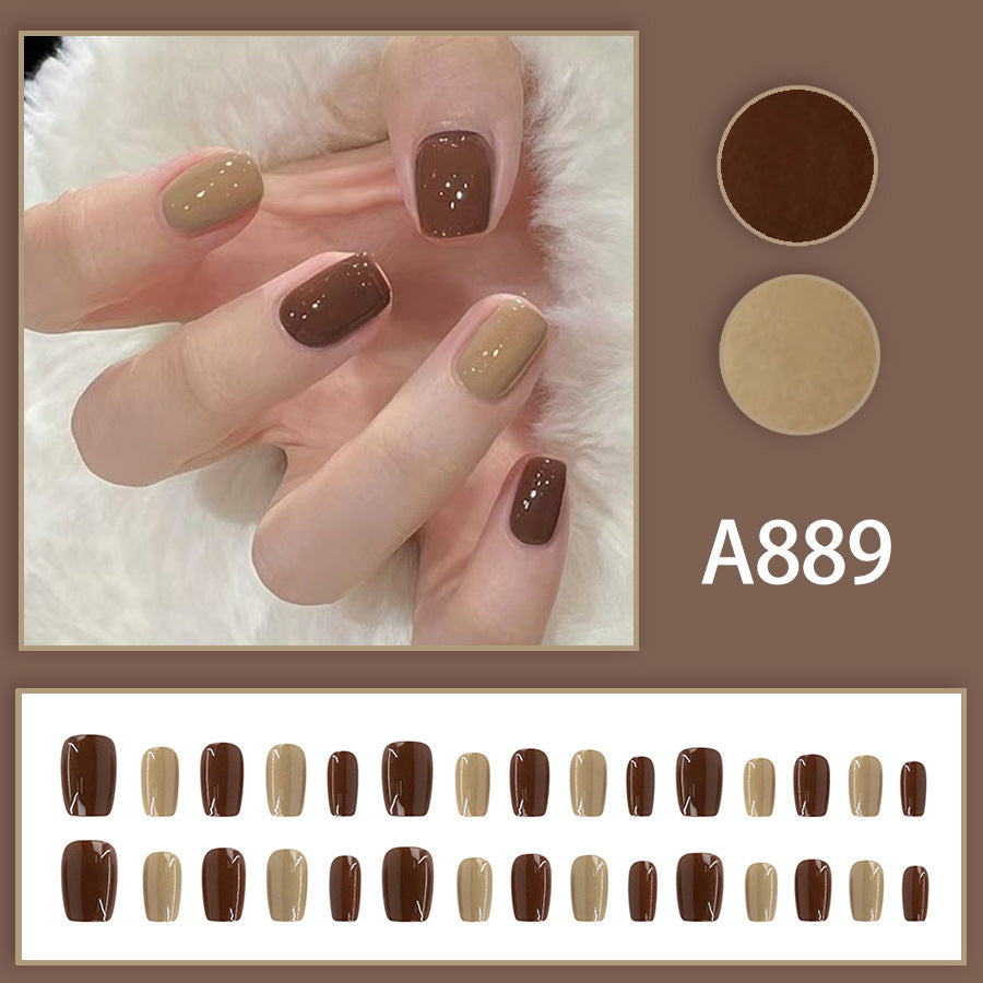 High-end texture and atmosphere mocha brown manicure