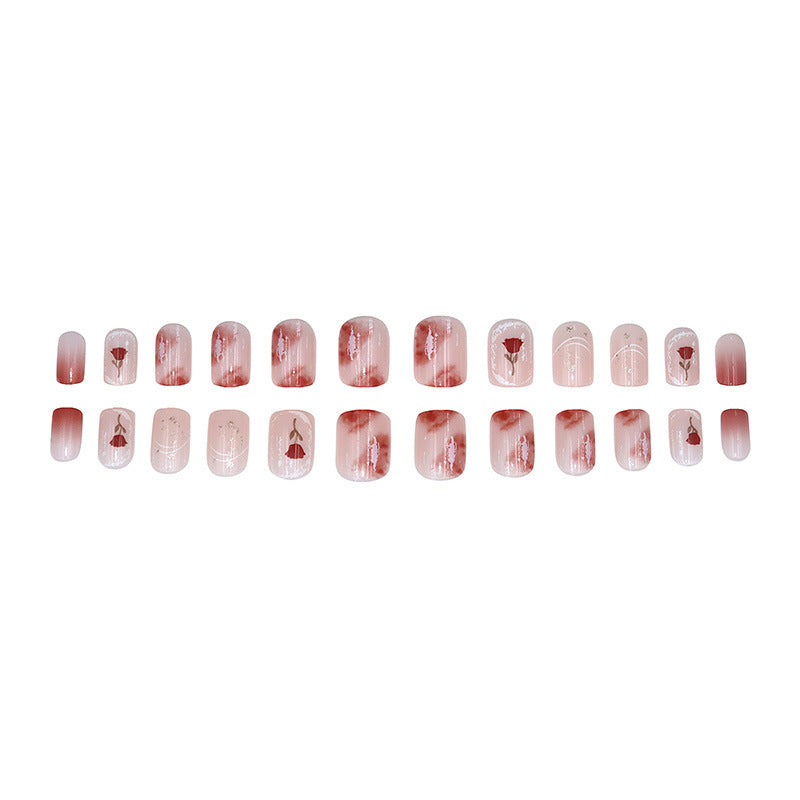 Sweet and fresh rose personalized nail art