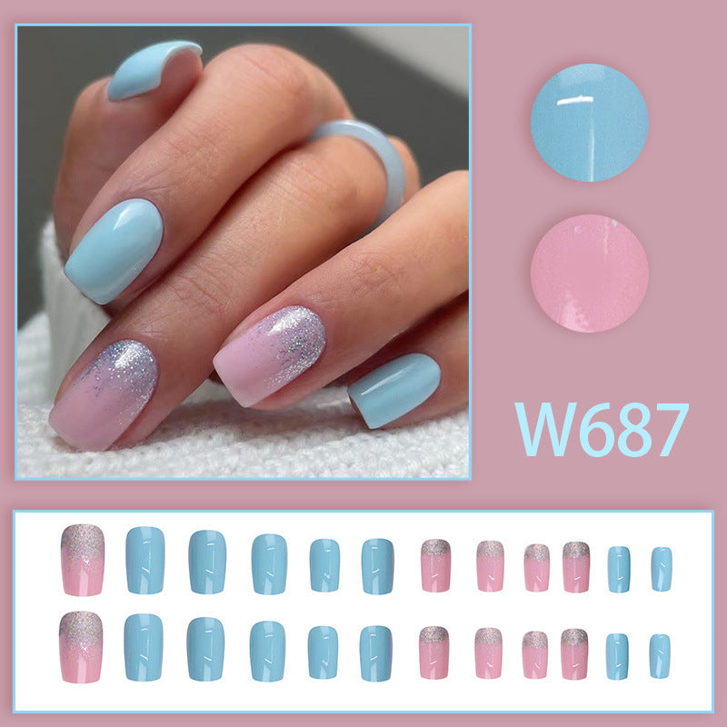 Shimmering powder, nude pink, gentle nail polish
