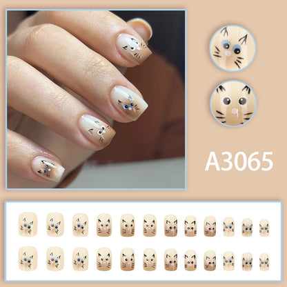 An elegant brown goofy and cute Siamese cat with manicured nails
