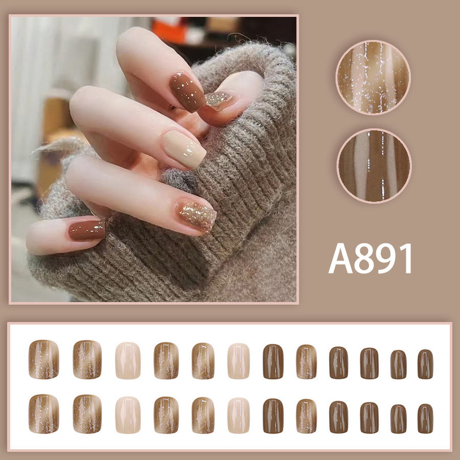 Alluring coffee-colored sexy pure passion-style manicure