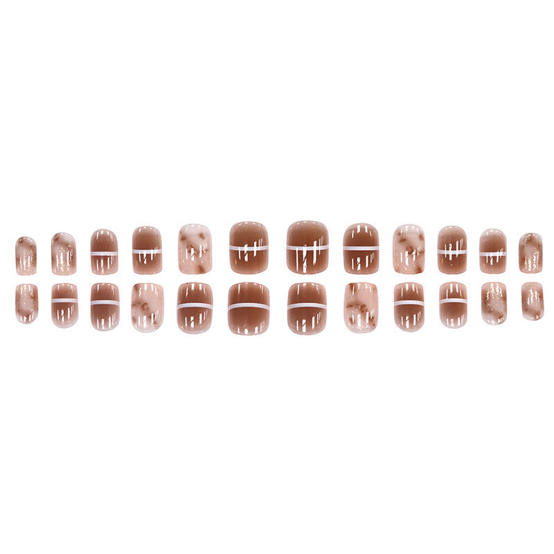 Ins-style white lines high-end and personalized nail art