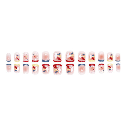 Ins-style rainbow pattern nail art