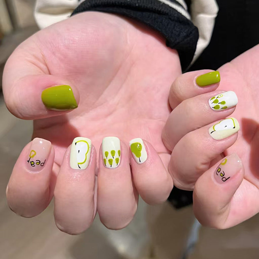 Avocado green manicure