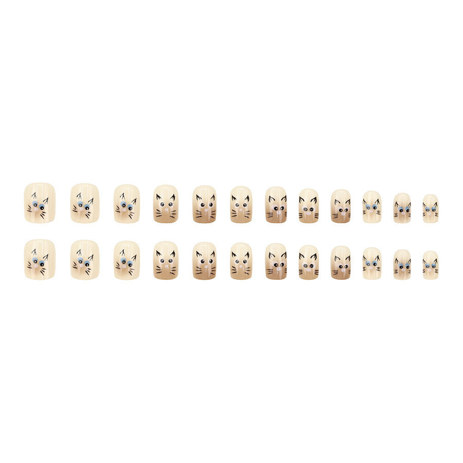 An elegant brown goofy and cute Siamese cat with manicured nails