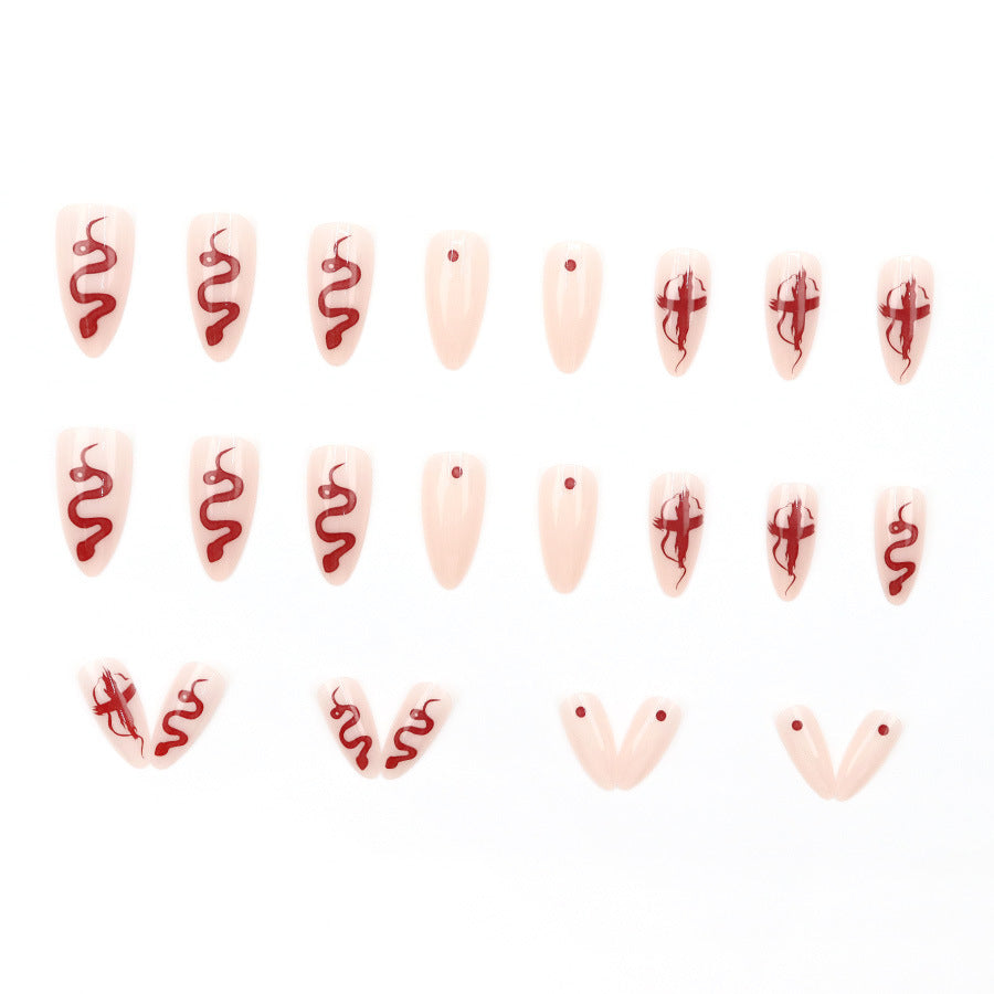 Sexy Cross Snake Pattern Elegant Finger Art
