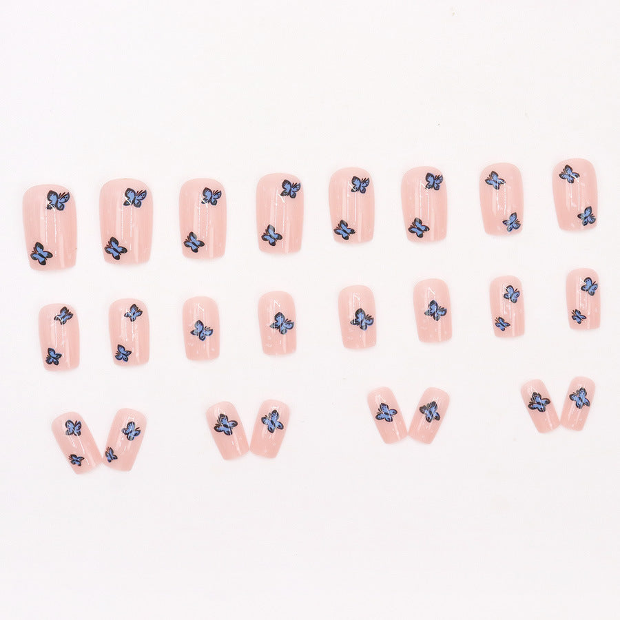Blue butterfly spirit, pink manicure