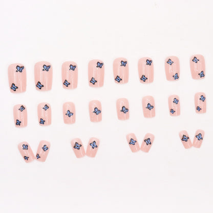 Blue butterfly spirit, pink manicure